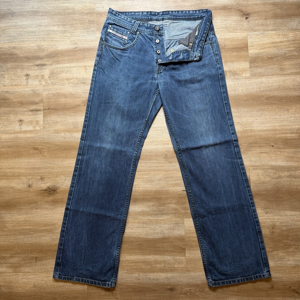 Vintage Diesel Kratt Jeans Men 32x32 Blue Relaxed Straight Baggy Dark Wash Y2K